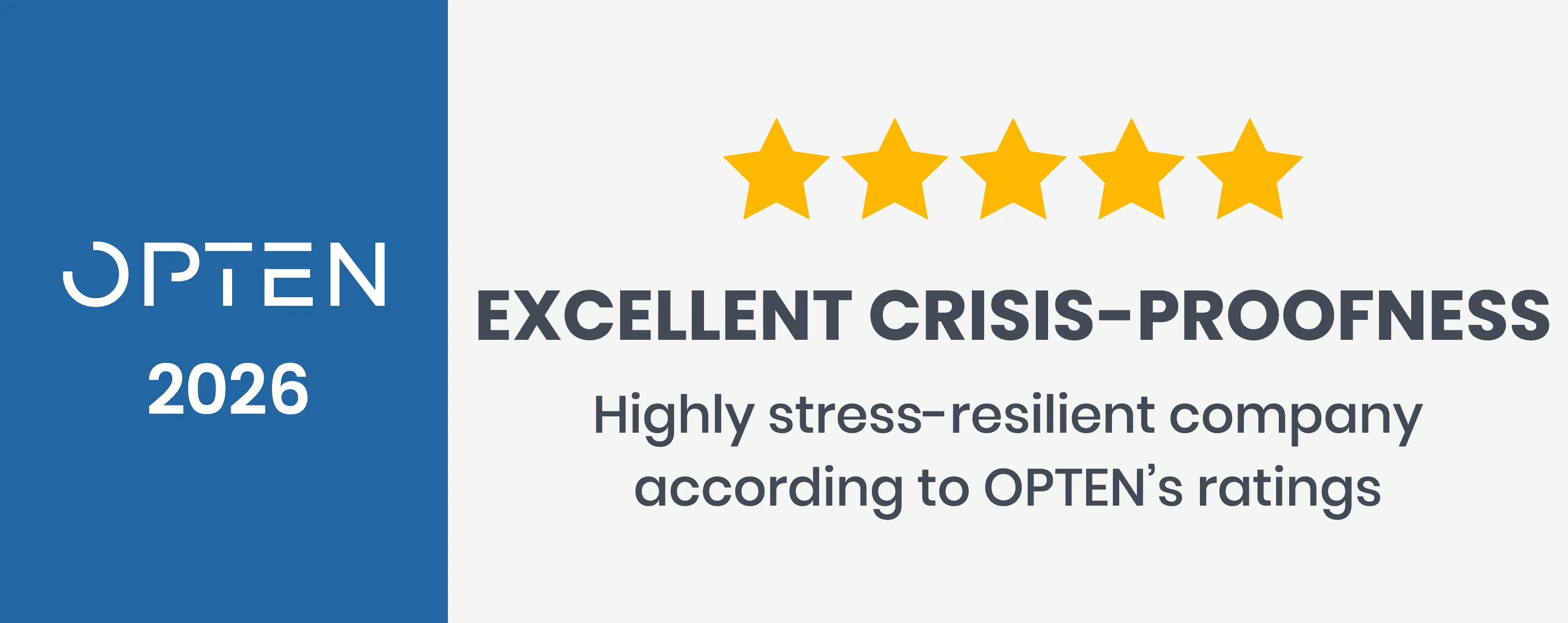 OPTEN - Excellent crisis-proofness 2026
